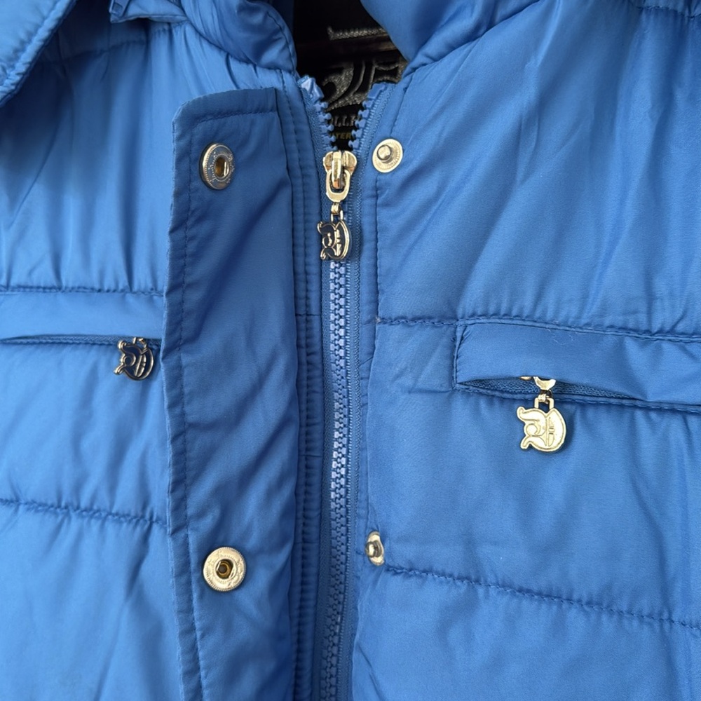 Dollhouse Blue Puffer Winter Jacket With Faux Fur Trim Hood - Picture 7 of 11